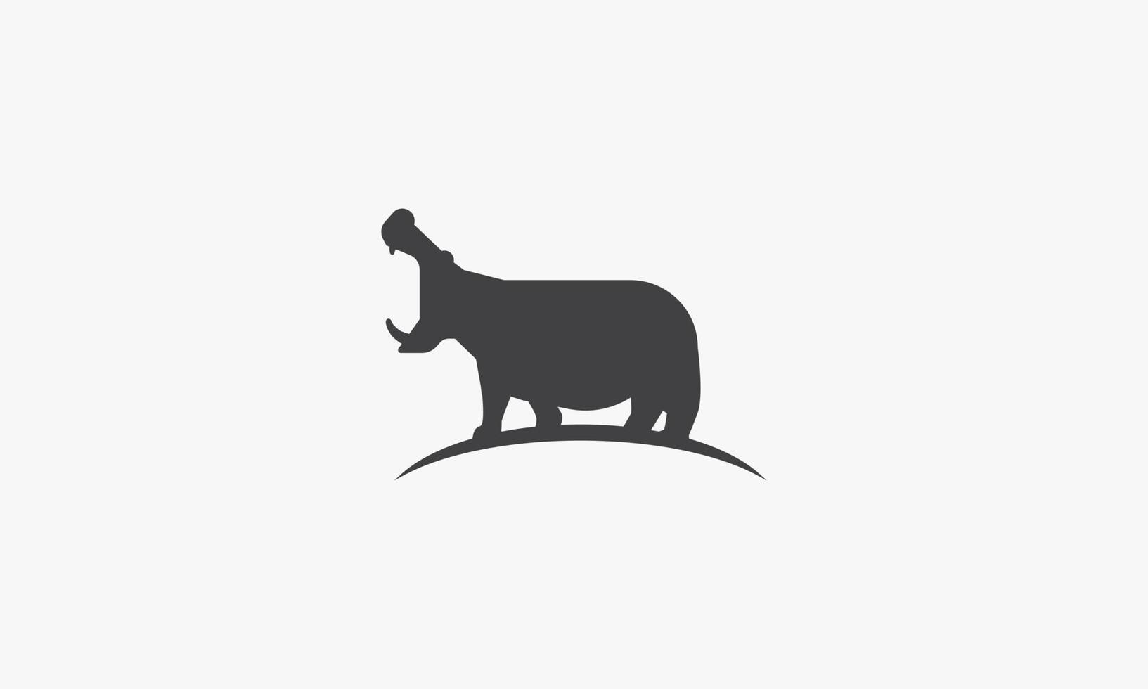 ícone de hipopótamo em fundo branco. ilustração vetorial. vetor