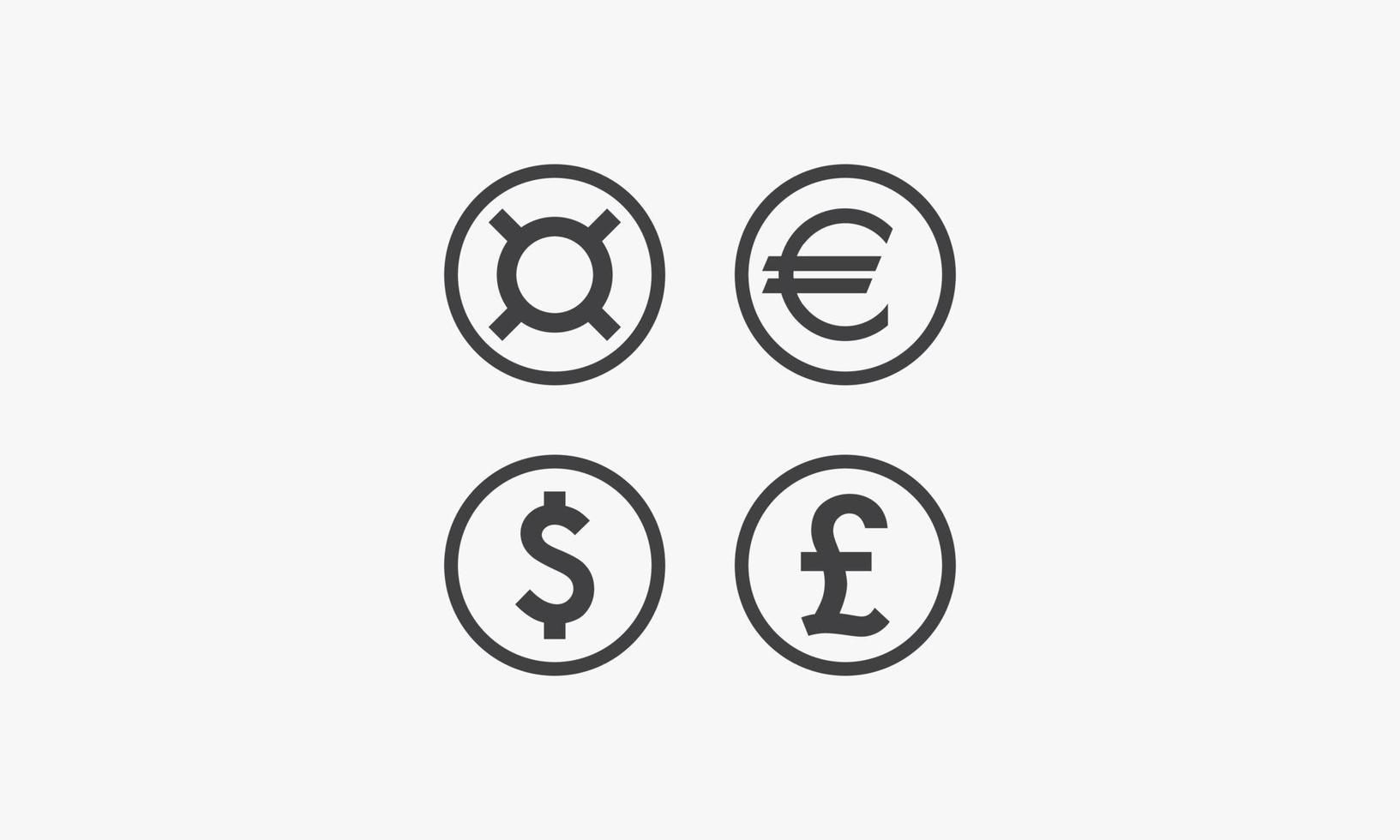 definir ilustração em vetor ícone moeda dinheiro. ícone criativo isolado no fundo branco.