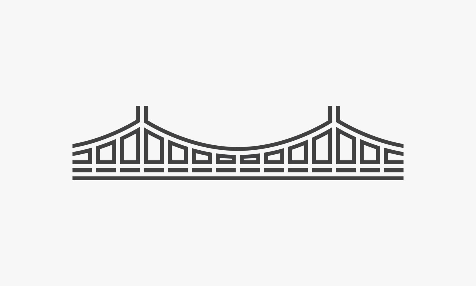 linha ícone ponte isolada no fundo branco. vetor