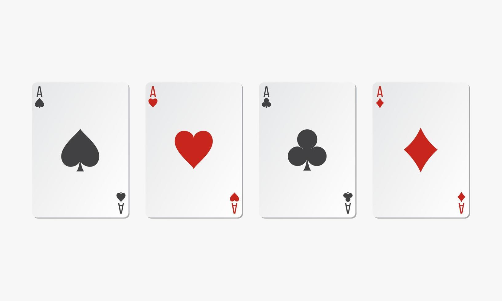 quatro cartas de jogar ace. ilustração em vetor jogo de cartas.