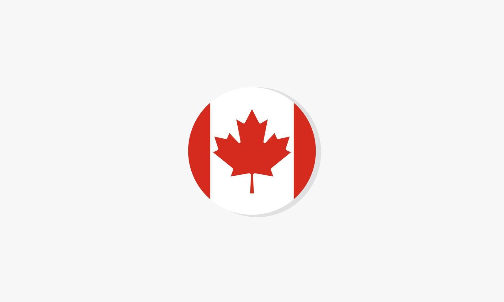 bandeira do círculo do Canadá. ilustração em vetor design. isolado no fundo branco.