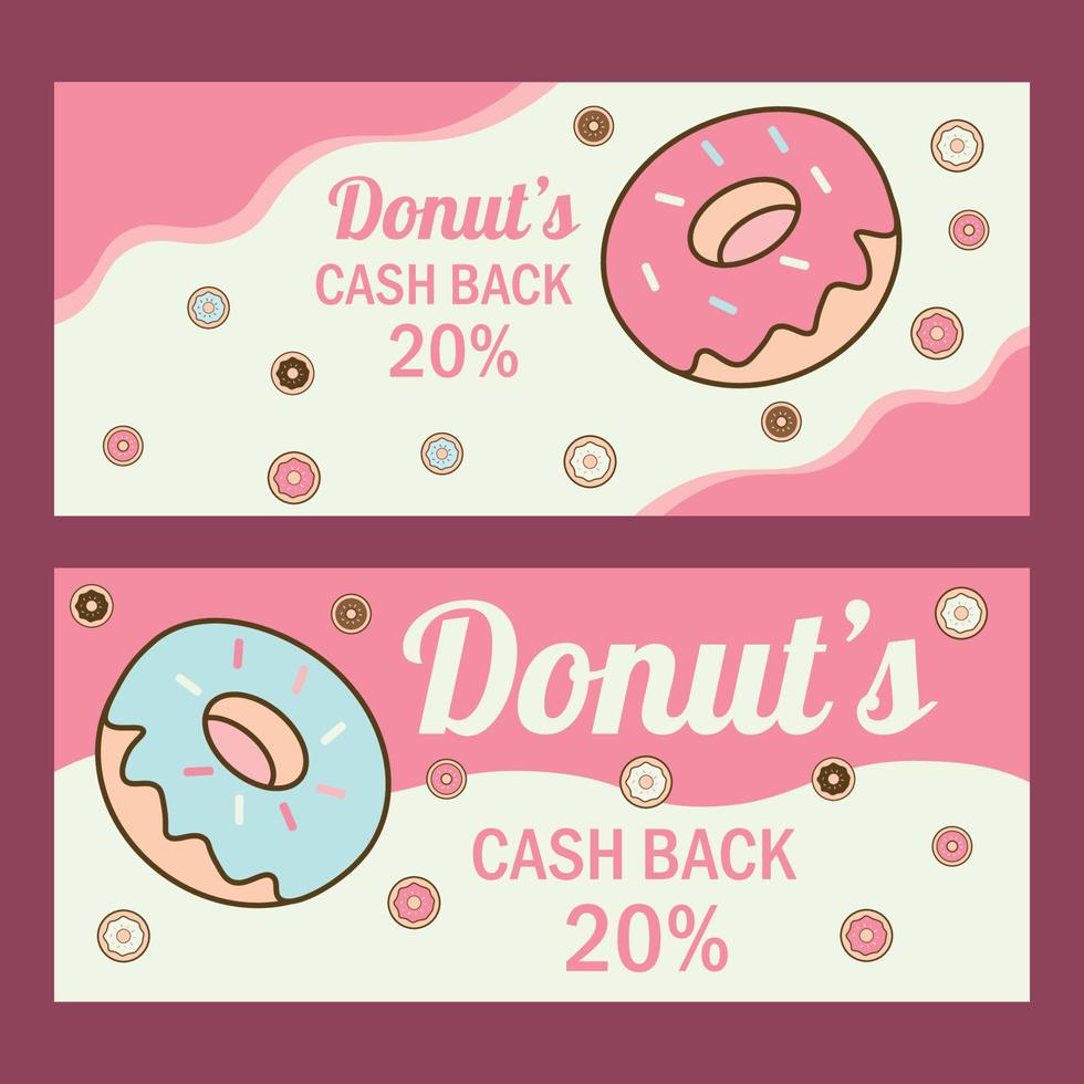 ilustração plana de donuts, banner, marketing e loja usada para impressão, aplicativo, web, publicidade, etc. vetor