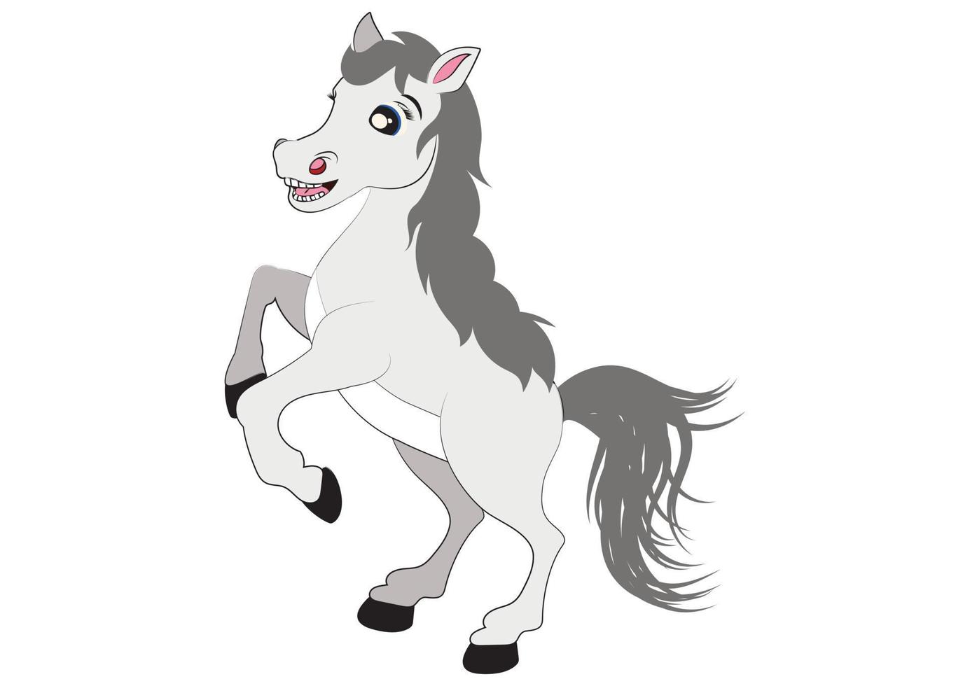 cavalo branco de desenho animado vetor