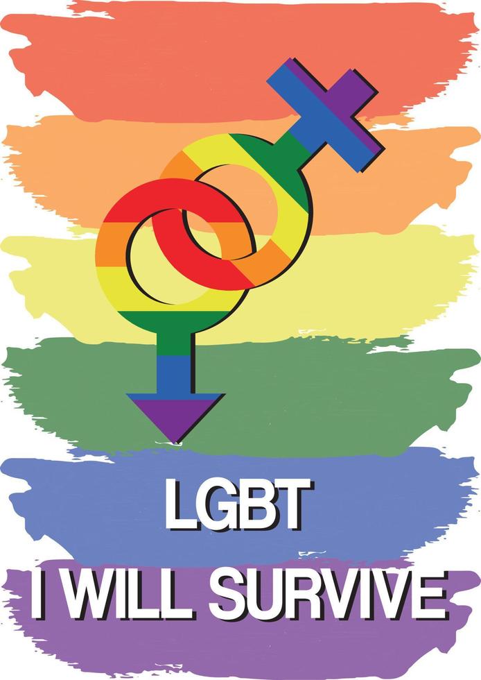 LGBT, orgulho. símbolos de homem e mulher vetor