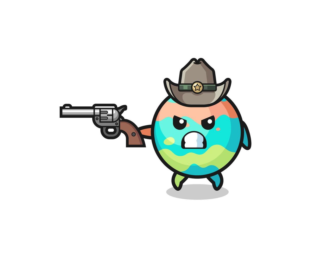 o cowboy de bombas de banho atirando com uma arma vetor