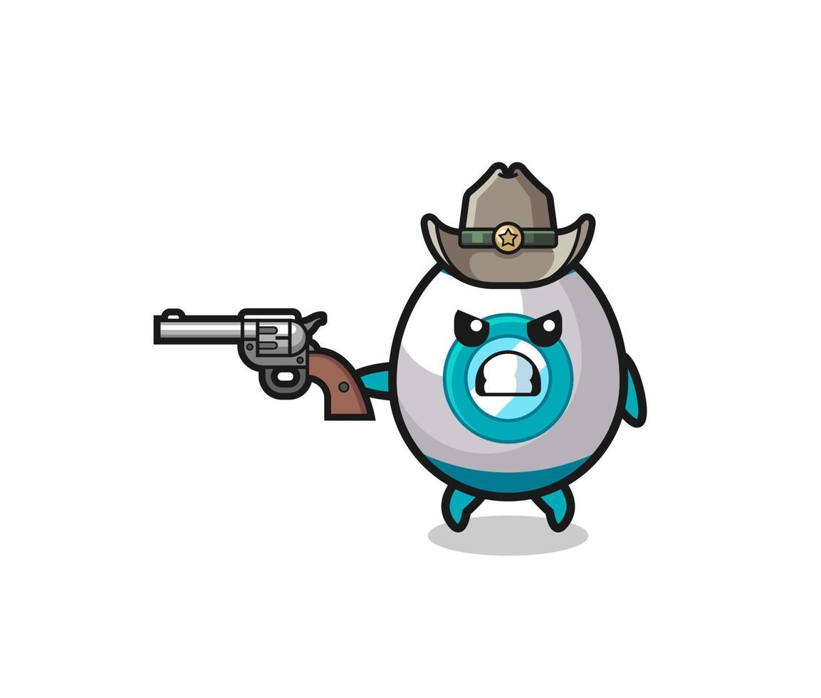 o foguete cowboy atirando com uma arma vetor