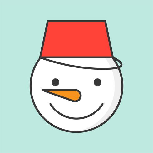 boneco de neve, ícone de contorno cheio para tema de Natal vetor