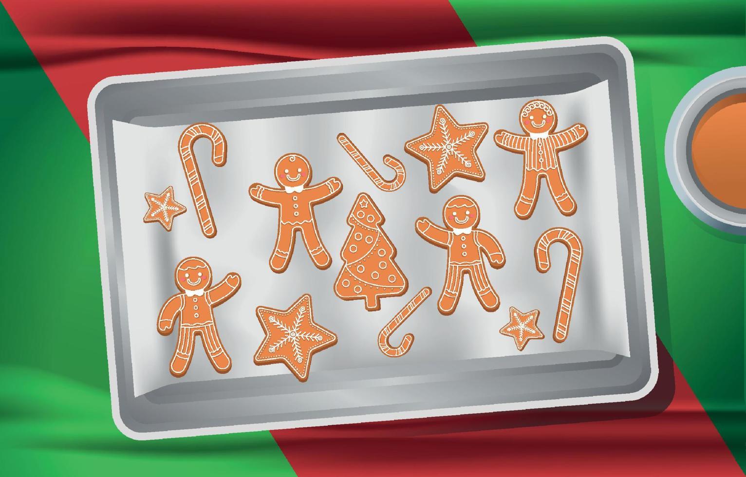 biscoitos de gengibre decorados vetor