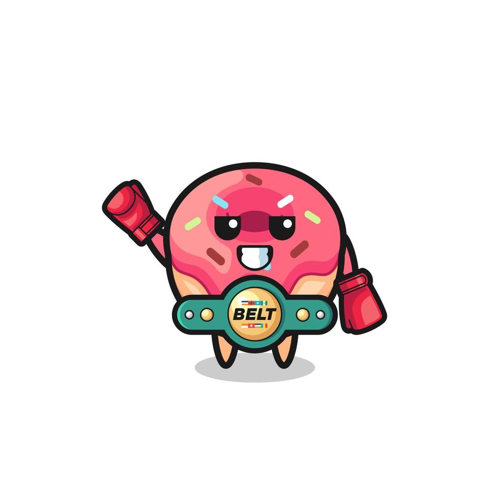 personagem mascote do donut boxer vetor