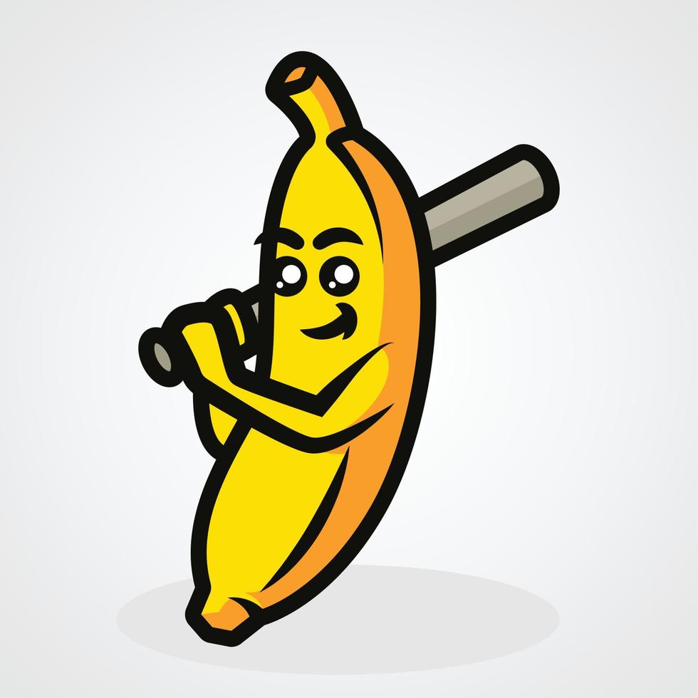 ilustração em vetor banana fofa mascote