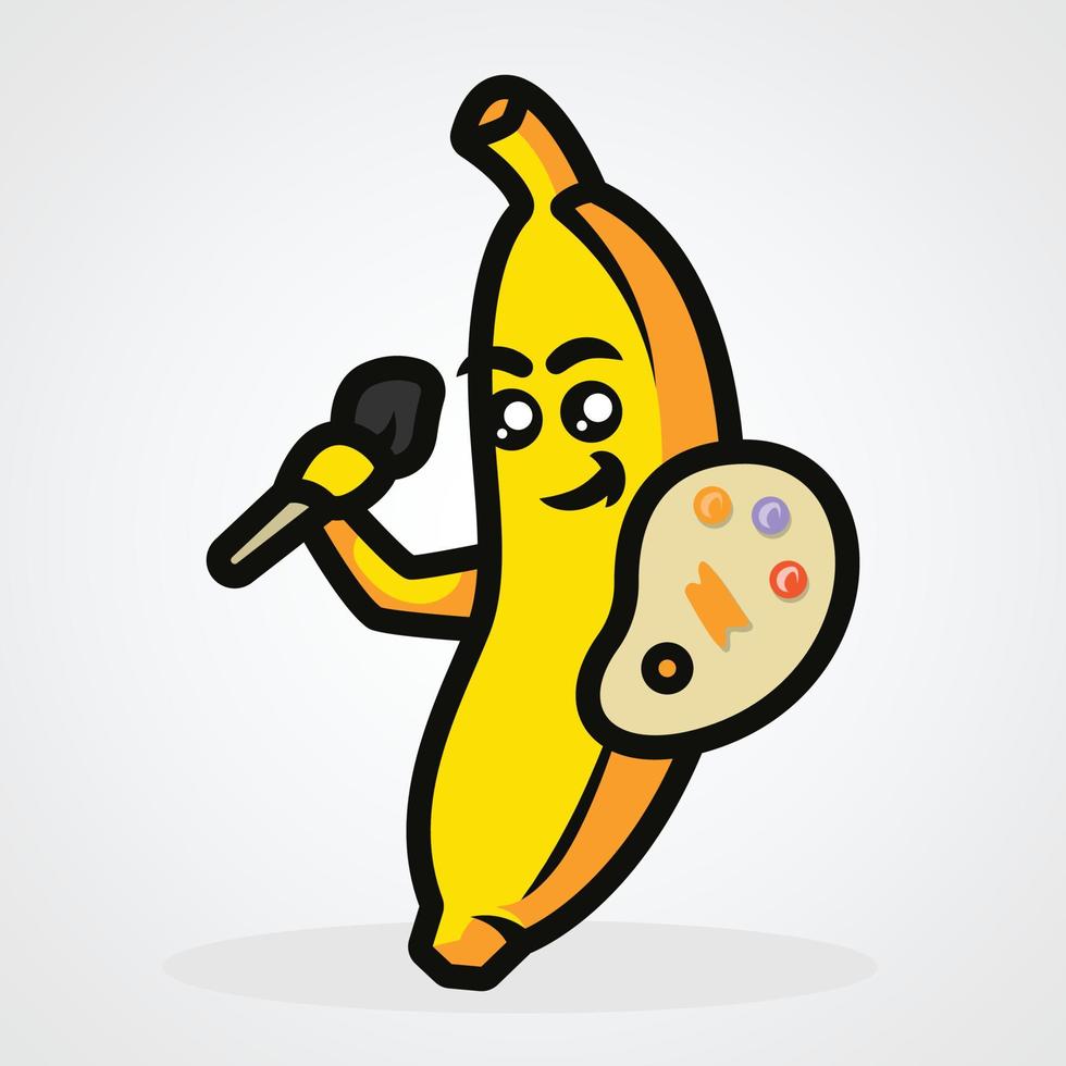 ilustração em vetor banana fofa mascote