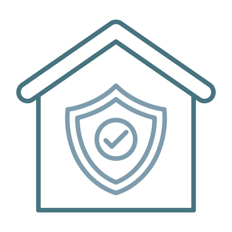 ícone de duas cores de linha de seguro residencial vetor