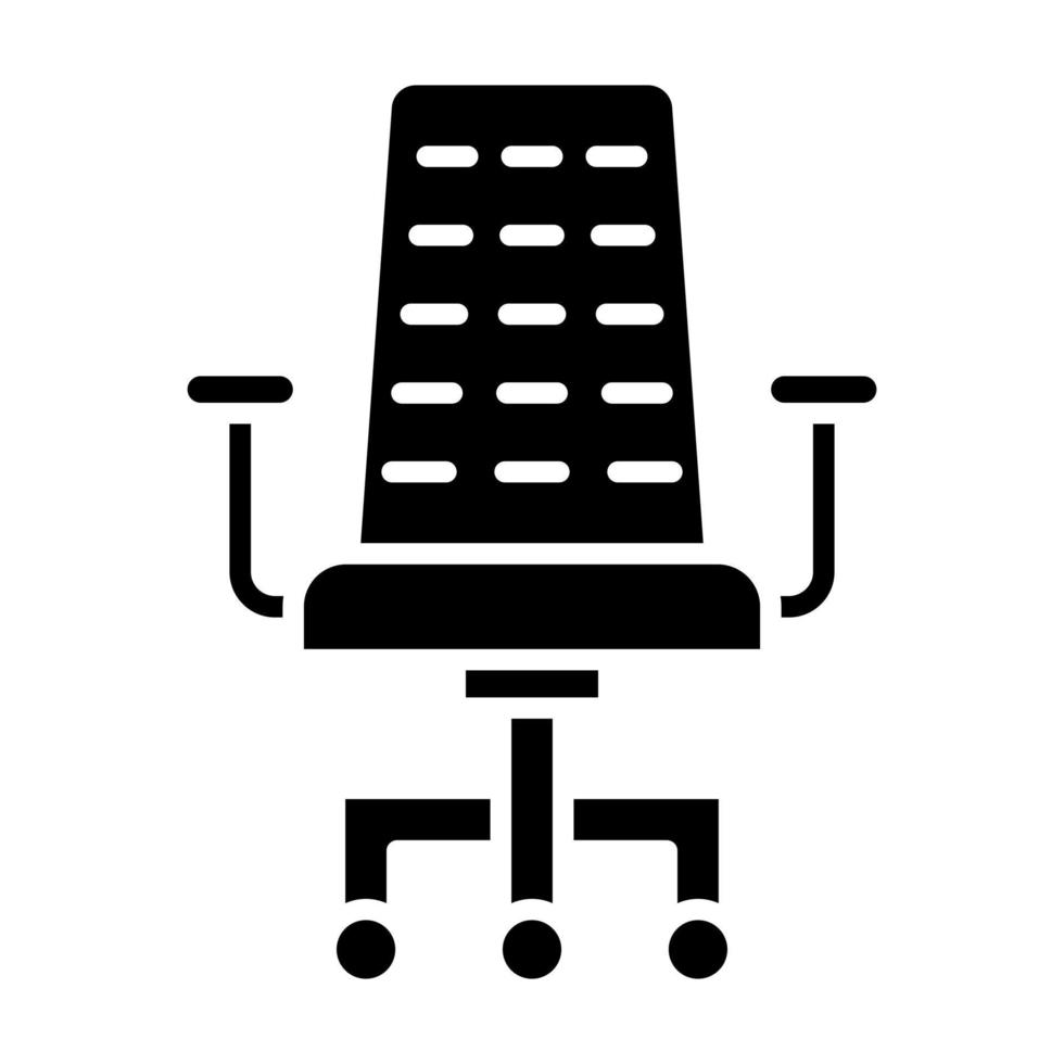 ícone de glifo de cadeira de mesa vetor