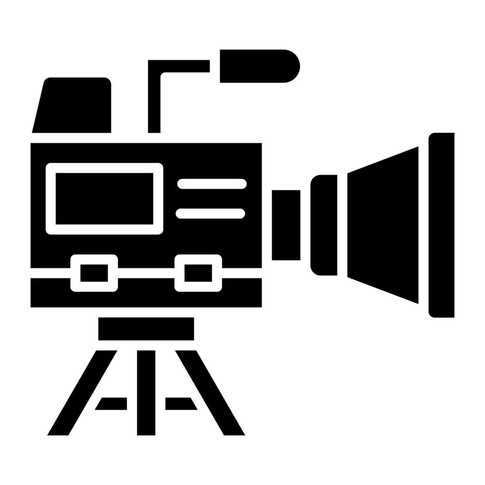ícone de glifo de câmera de vídeo vetor