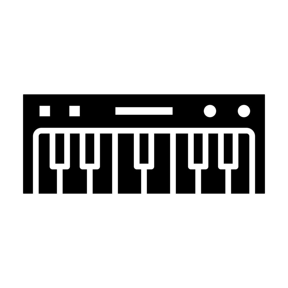 ícone de glifo de teclado de piano vetor