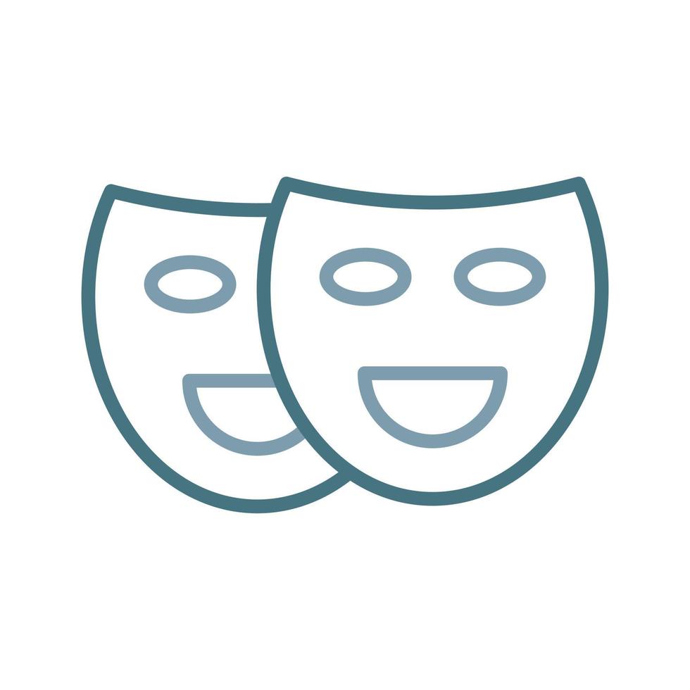 ícone de duas cores de linha de máscaras vetor