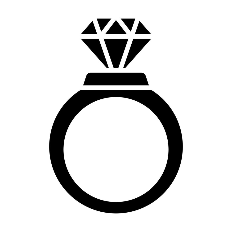 ícone de glifo de anel de diamante vetor