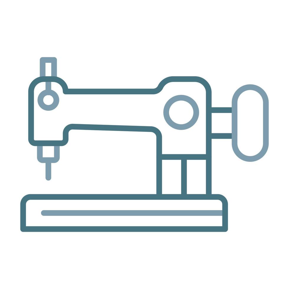 ícone de duas cores de linha de máquina de costura vetor