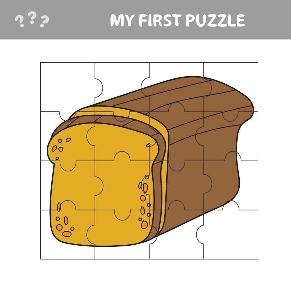 meu primeiro quebra-cabeça. pão. peças do puzzle - um jogo para