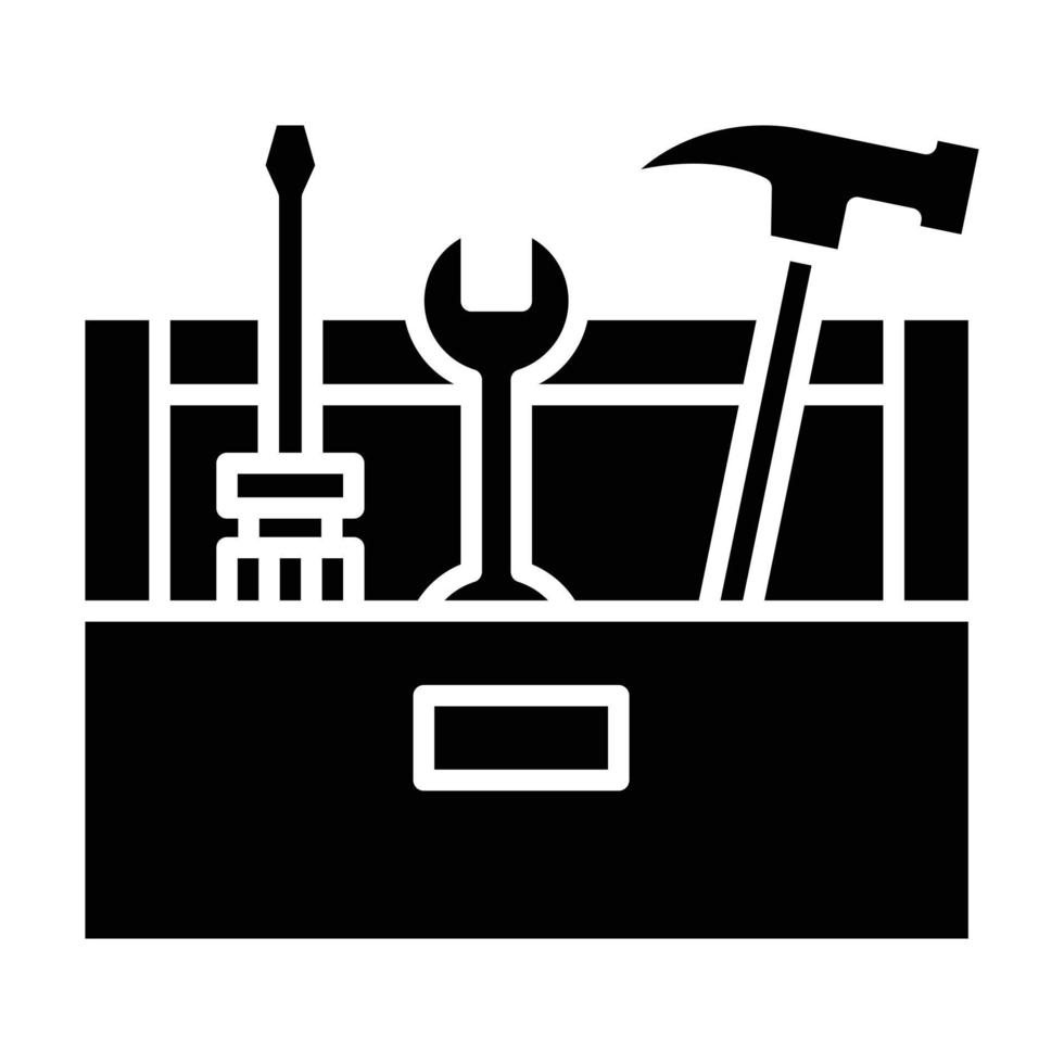 ícone de glifo da caixa de ferramentas vetor