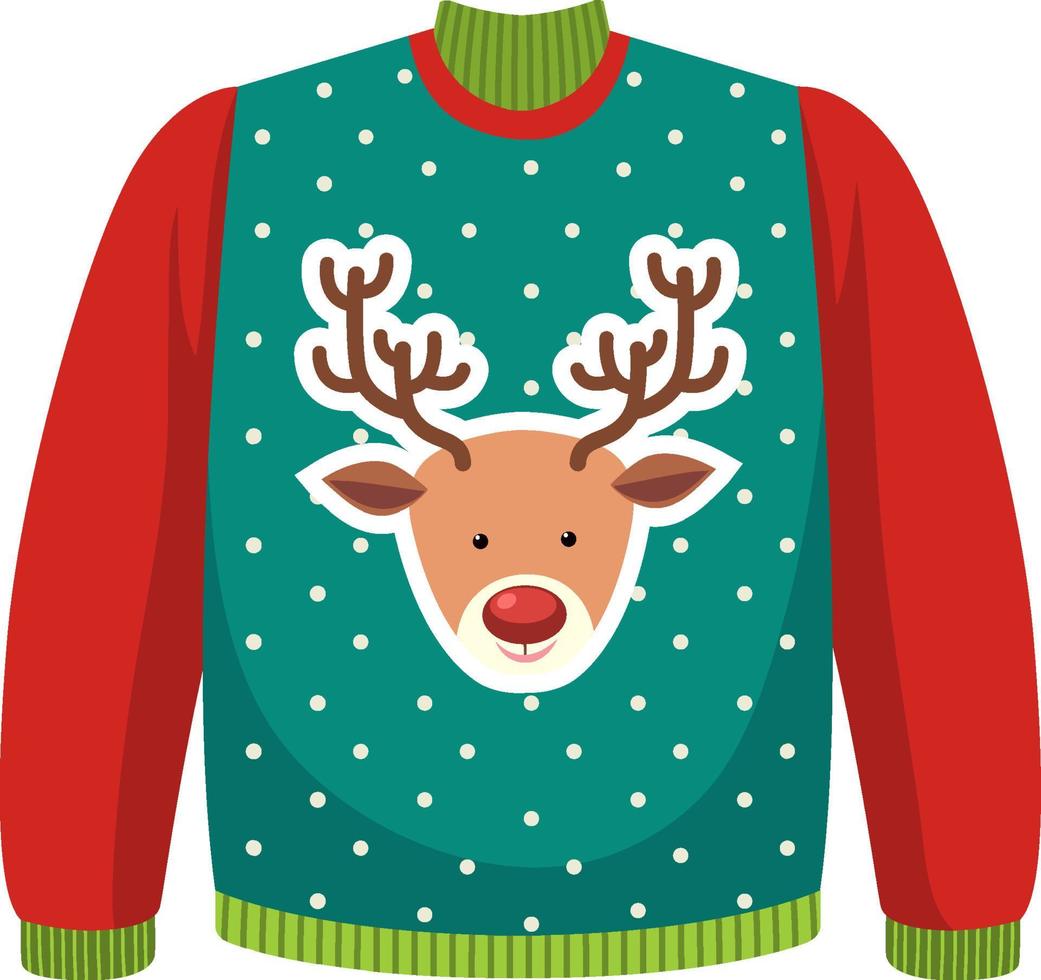 suéter de natal com padrão de cervo vetor