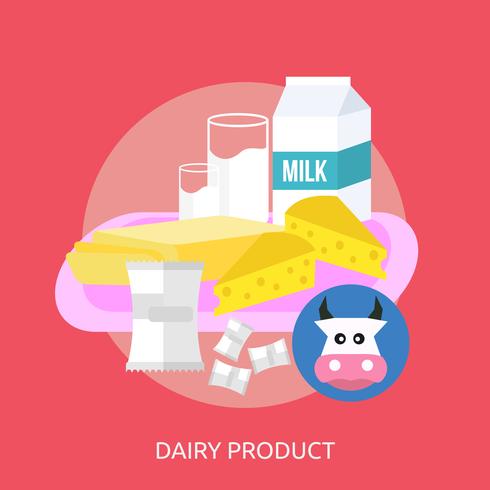 Ilustração conceitual de produtos lácteos vetor