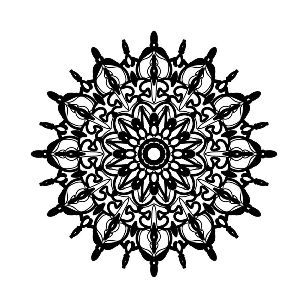 padrão circular em forma de mandala com flor para decoração de tatuagem de mandala de henna. vetor