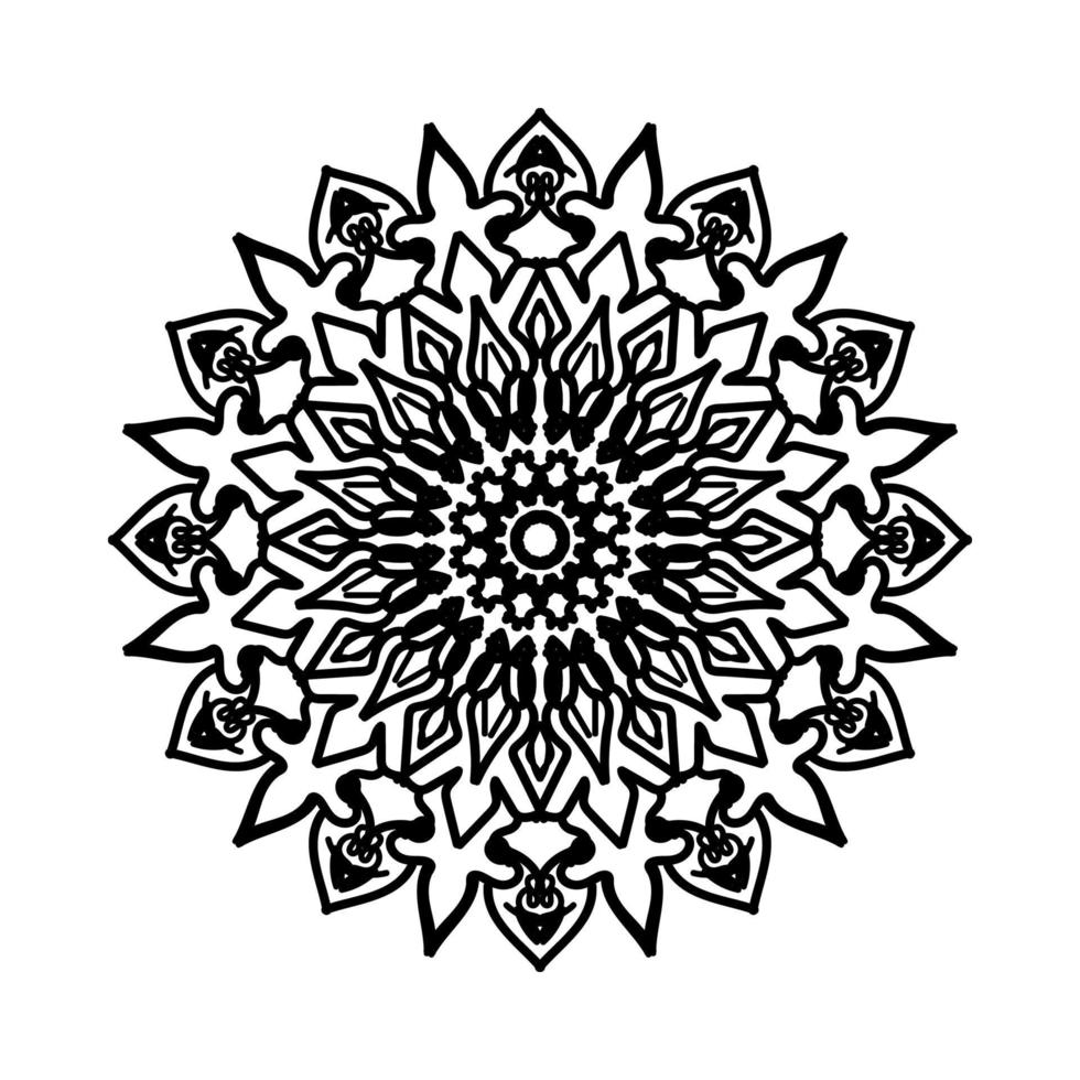 padrão circular em forma de mandala com flor para decoração de tatuagem de mandala de henna. vetor