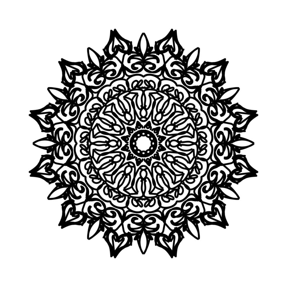 padrão circular em forma de mandala com flor para decoração de tatuagem de mandala de henna. vetor