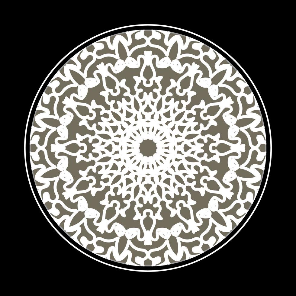 padrão circular em forma de mandala com flor para decoração de tatuagem de mandala de henna. vetor