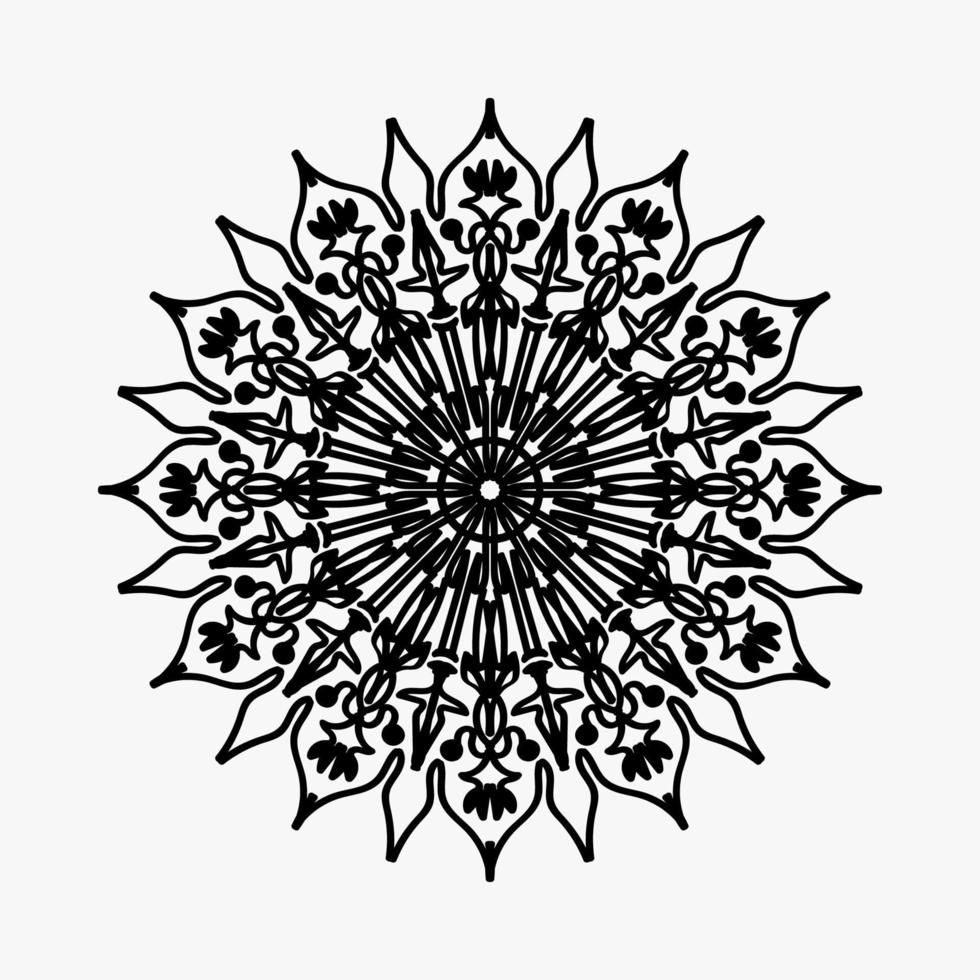 padrão circular em forma de mandala com flor para decoração de tatuagem de mandala de henna vetor