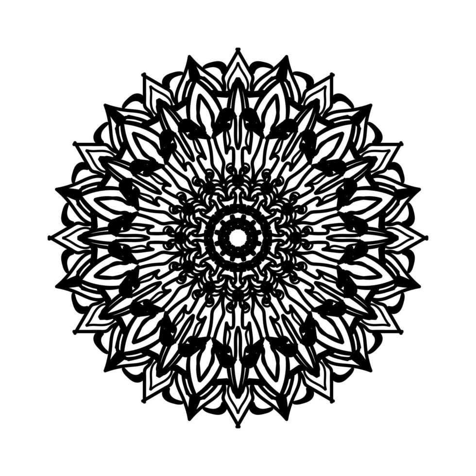 padrão circular em forma de mandala com flor para decoração de tatuagem de mandala de henna. vetor