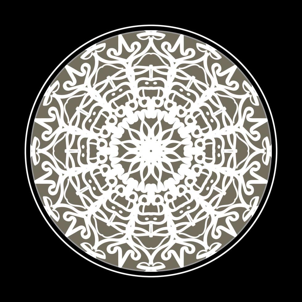 padrão circular em forma de mandala com flor para decoração de tatuagem de mandala de henna. vetor