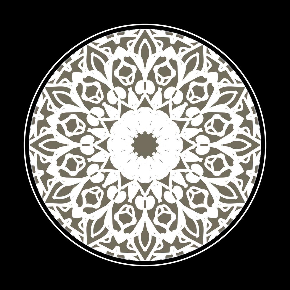 padrão circular em forma de mandala com flor para decoração de tatuagem de mandala de henna. vetor