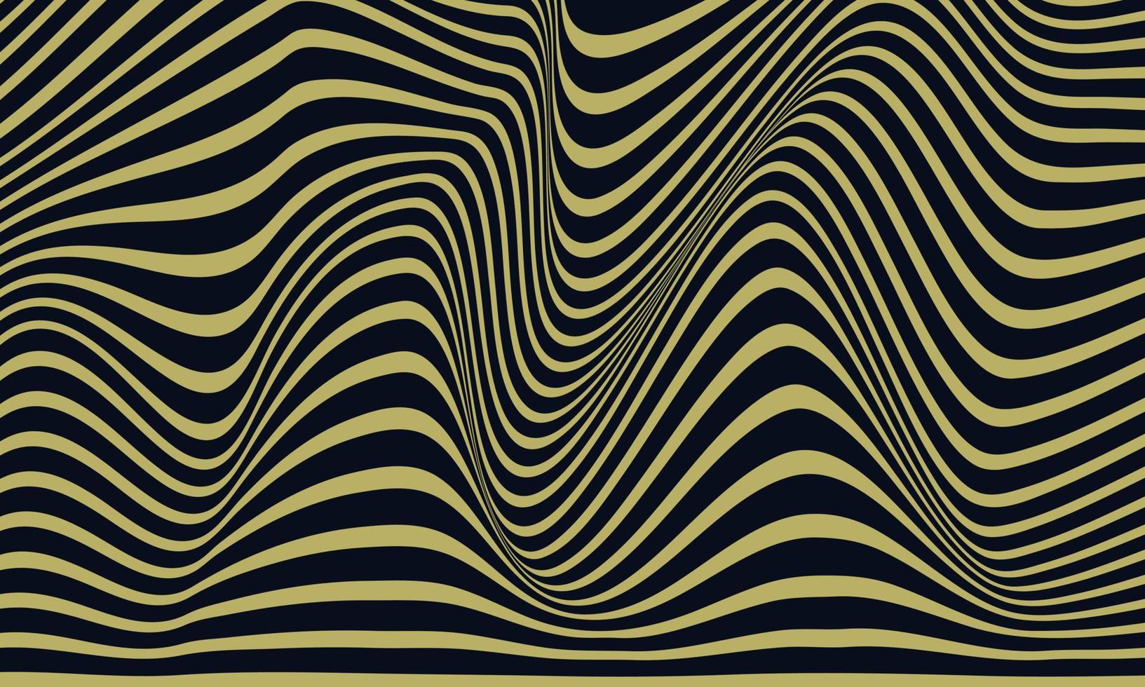 fundo de faixa abstrato em preto e amarelo com padrão de linhas onduladas. vetor