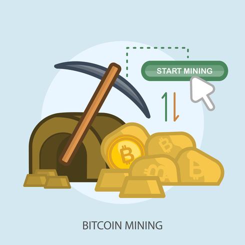 Ilustração conceptual da mineração de Bitcoin vetor