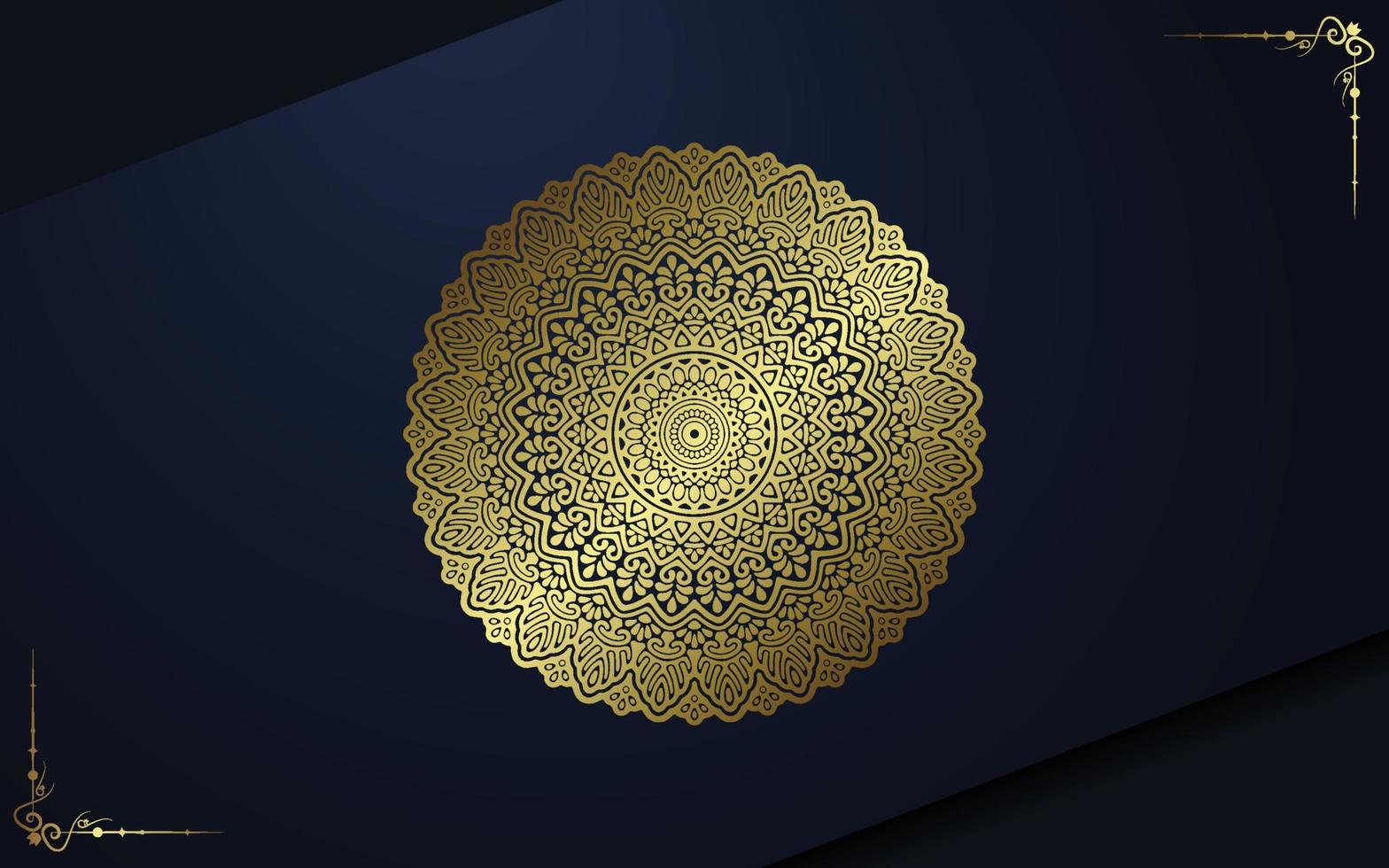 fundo de mandala de luxo com padrão árabe dourado estilo oriental islâmico. mandala decorativa do estilo ramadan. mandala para impressão, cartaz, capa, folheto, panfleto, banner vetor