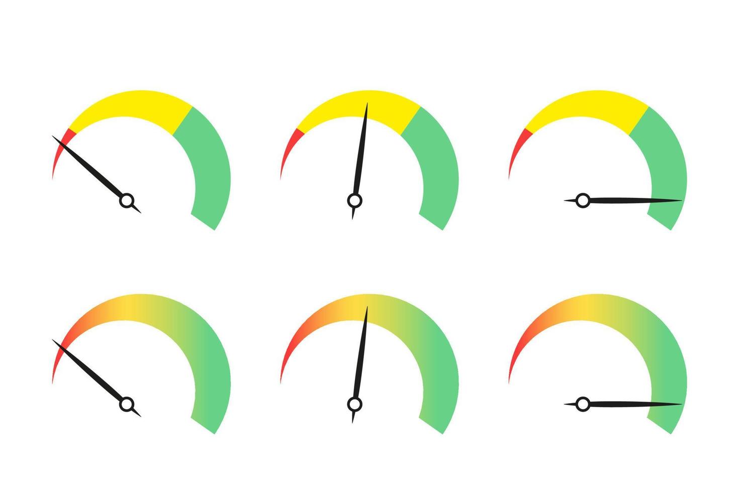 coleção de escala de velocímetro. vetor em design plano