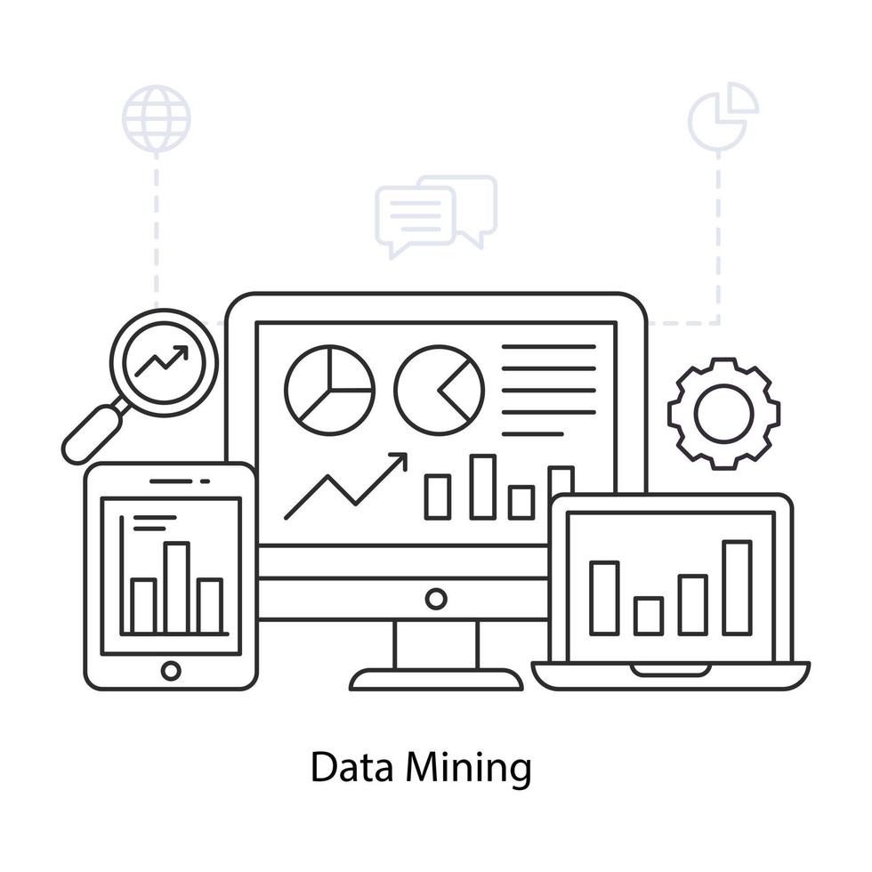 uma ilustração de design perfeito de mineração de dados vetor