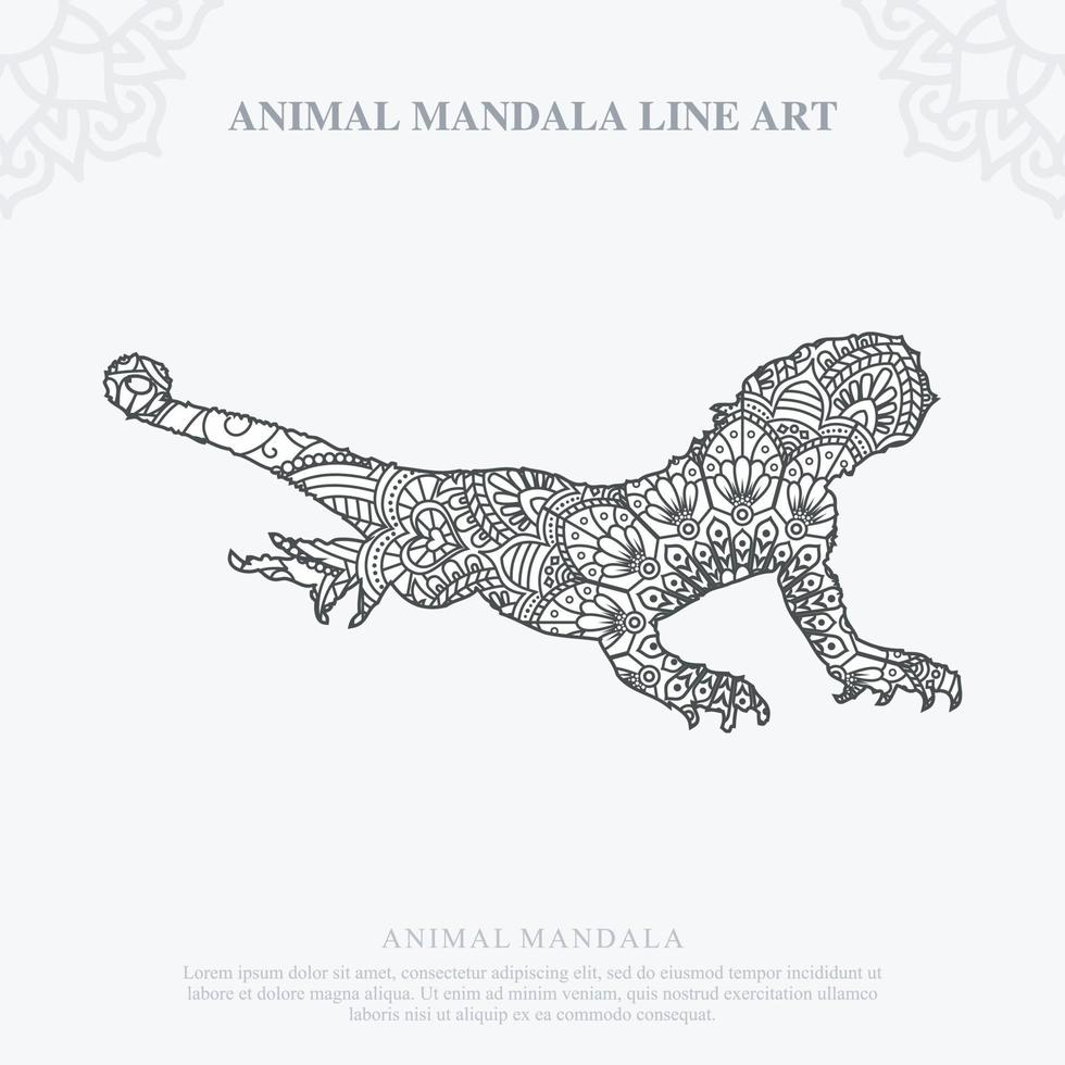 mandala animal. elementos decorativos vintage. padrão oriental, ilustração vetorial. vetor