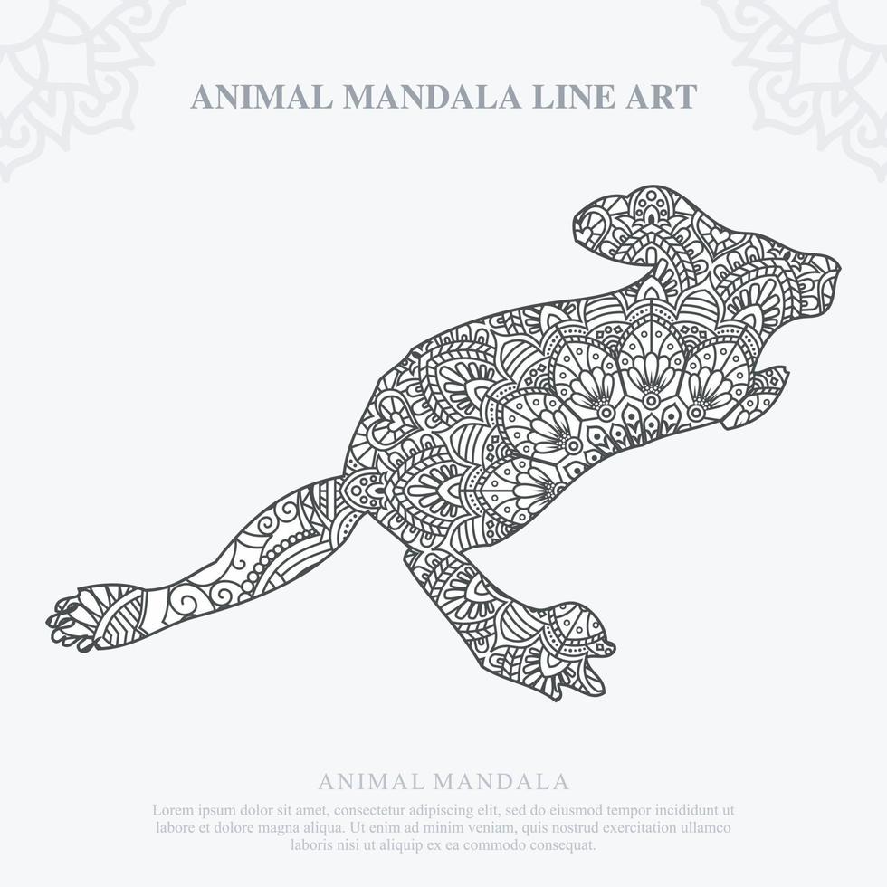 mandala animal. elementos decorativos vintage. padrão oriental, ilustração vetorial. vetor