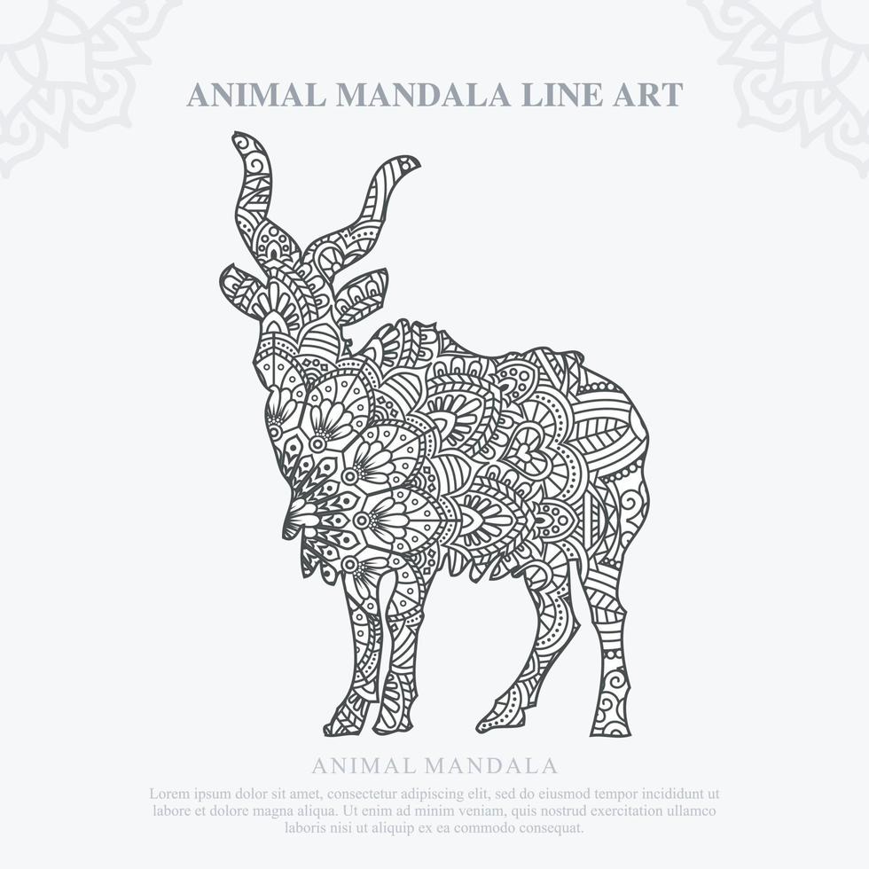 mandala animal. elementos decorativos vintage. padrão oriental, ilustração vetorial. vetor