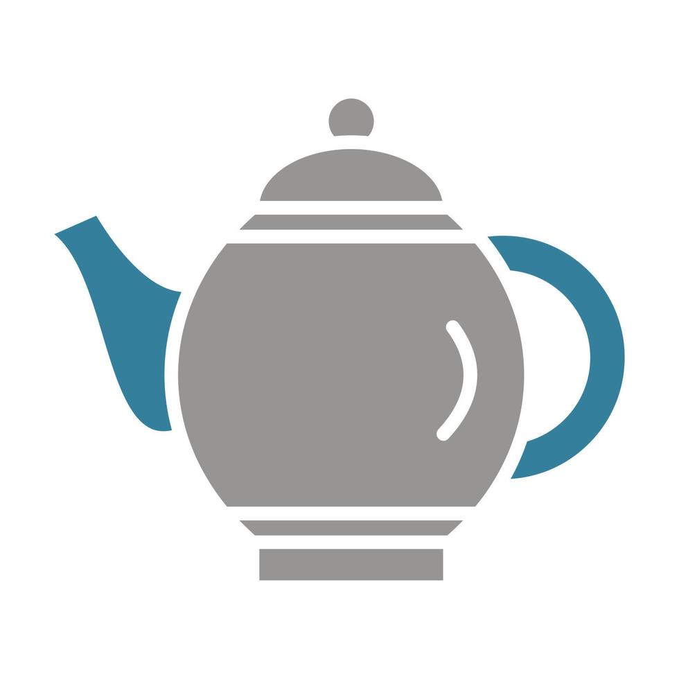 ícone de duas cores de glifo de bule de chá vetor