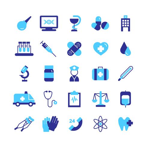 Conjunto de ícones de medicina vetor