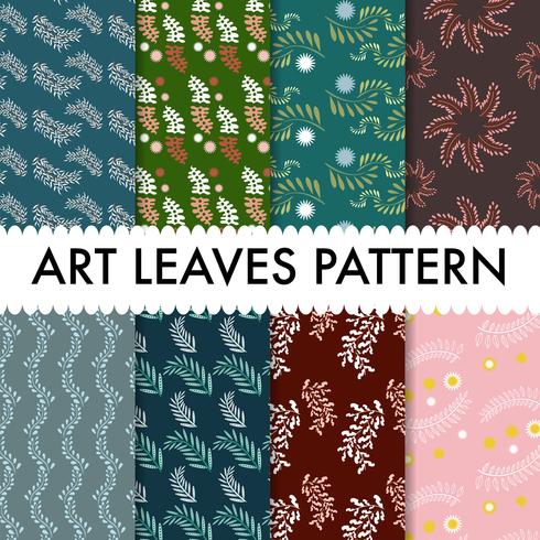 Art Leaves Pattern fundo vetor