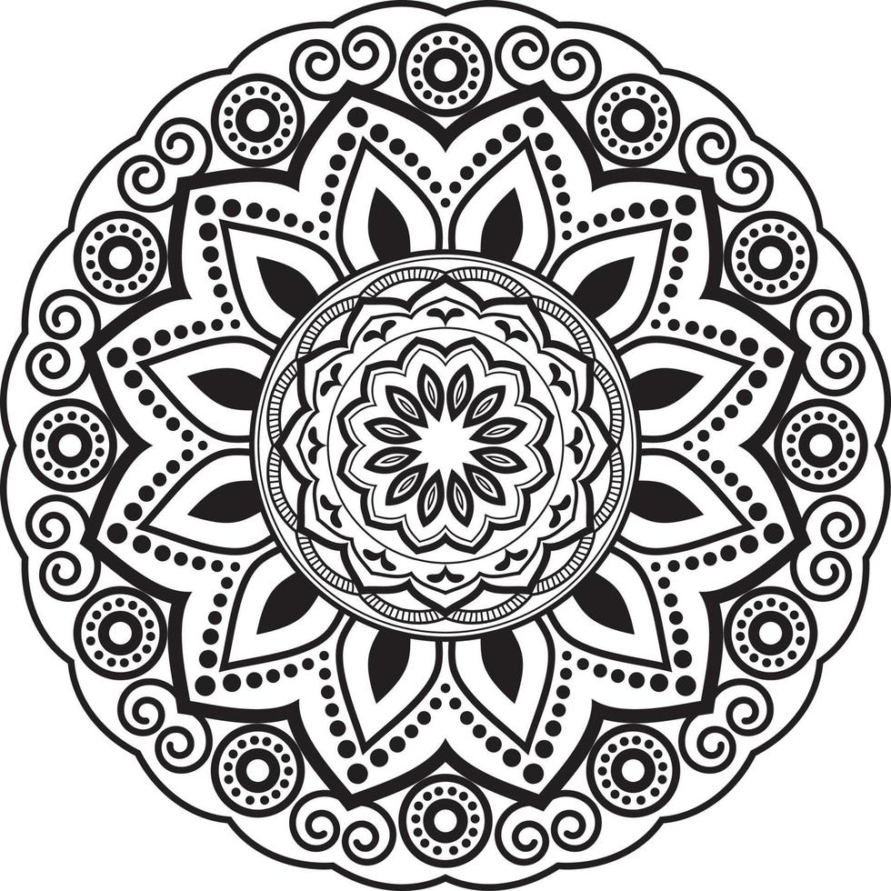 mandala preta para design vetor