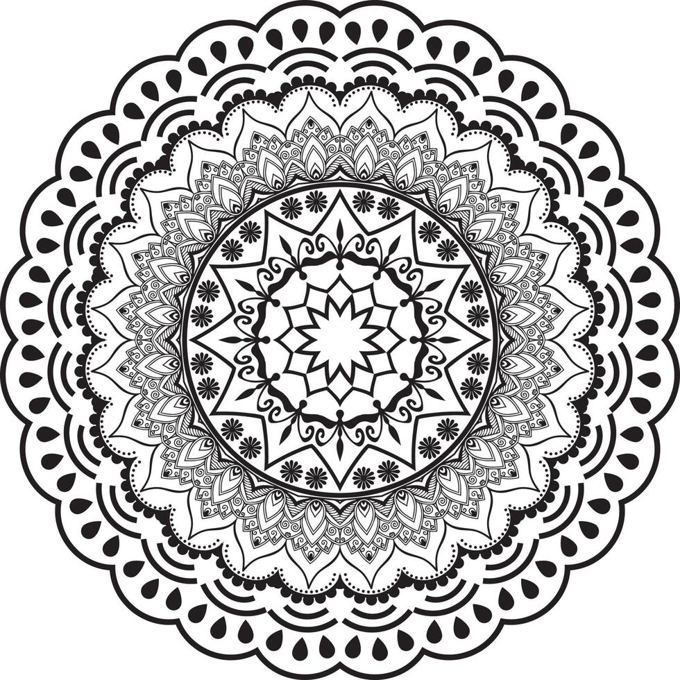 mandala preta para design vetor