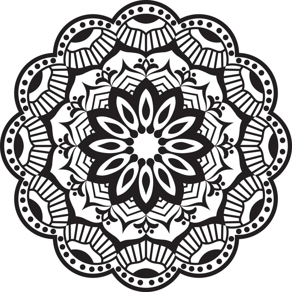 mandala preta para design vetor