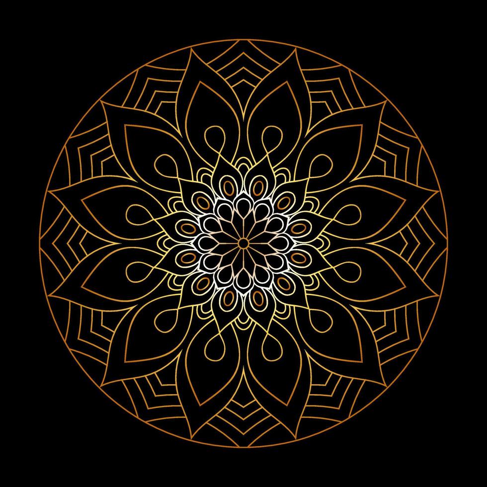 design de fundo de mandala de luxo com padrão de arabescos dourados vetor