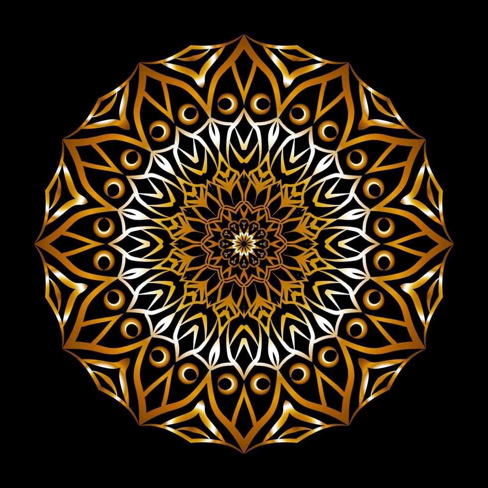 design de fundo de mandala de luxo com padrão de arabescos dourados vetor